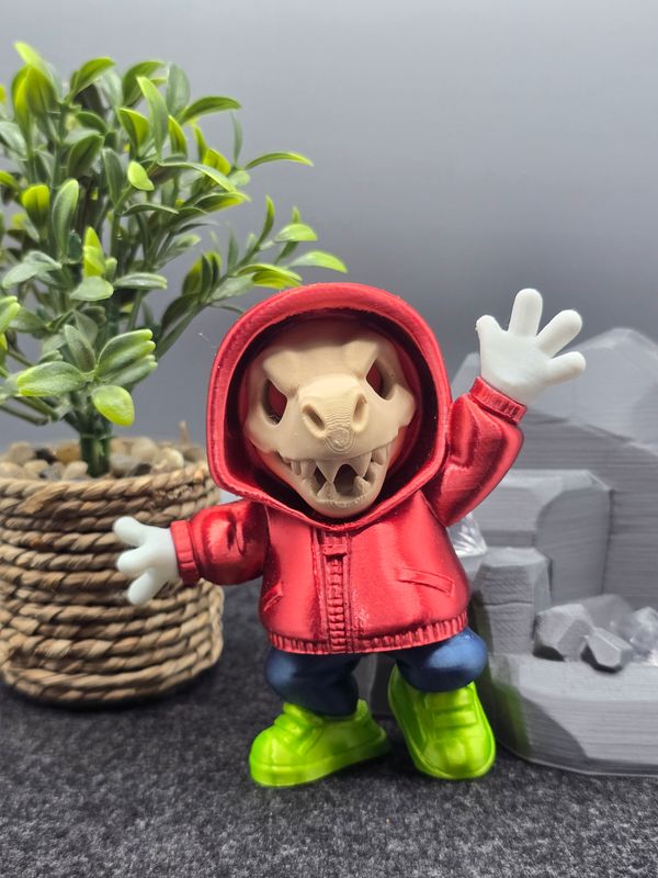 Skater Skelett-Dino in groß, 11 cm