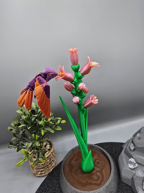 B-Ware Kolibri in klein 9 cm (Lila/Gold/Pink) - Pflanze separat erhältlich