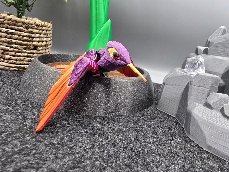 B-Ware Kolibri in klein 9 cm (Lila/Gold/Pink) - Pflanze separat erhältlich