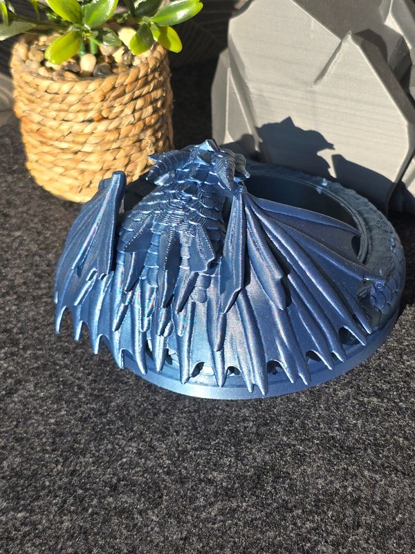 Drachenschale Variante 2 in 13 cm (metallic blau)