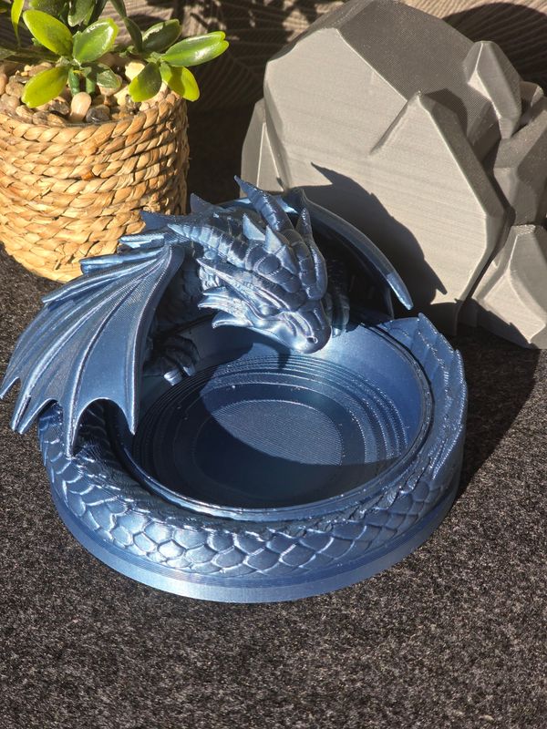 Drachenschale Variante 2 in 13 cm (metallic blau)