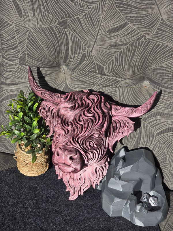 Highland Kuh - Wall Art, 25 cm