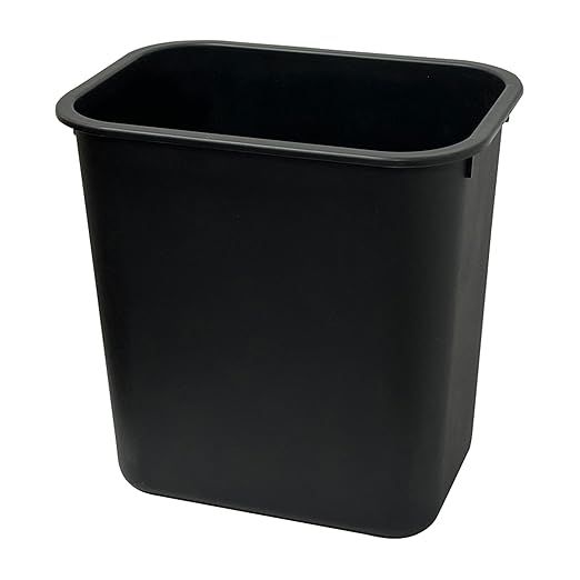 RUBBERMAID TRASH CAN- 28 QT, RECTANGLE, BLACK