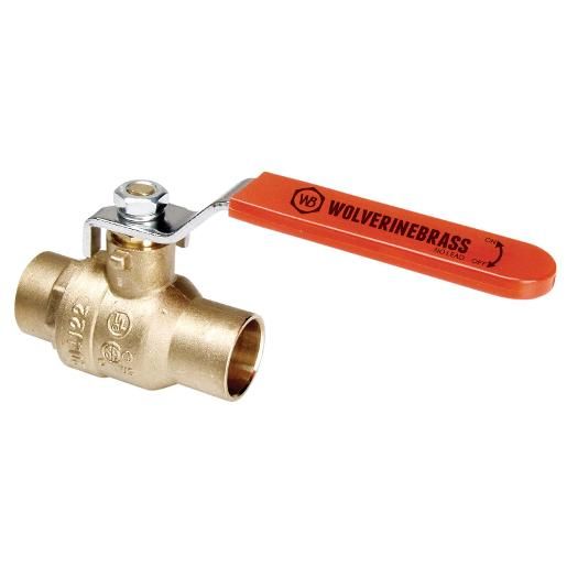 1-1/2&quot; FULL PORT SWEAT BALL VALVE- WOLVERINE BRASS