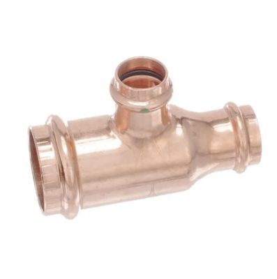 1-1/2&quot; X 1/2&quot; X 3/4&quot; COPPER REDUCING TEE PRESS