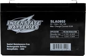 INTERSTATE 6V 10A LEADACID BATTERY 3A 6V SLA0955