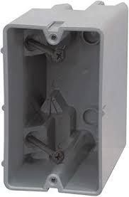 1G NON-METALLIC WEATHERPROOF BOX WITH TWO 1/2&quot; HOLES GRAY