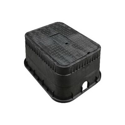 JONES STEPHENS WATER METER BOX , JUMBO, BLACK READER LID