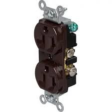 DUPLEX RECEPTACLE- 20 AMP, BROWN, PASS &amp; SEYMOUR
