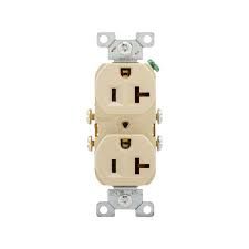 DUPLEX RECEPTACLE- 20 AMP, IVORY, EATON