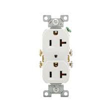 DUPLEX RECEPTACLE- 20 AMP, WHITE, EATON