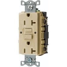 GFCI RECEPTACLE- 20 AMP, IVORY, HUBBELL