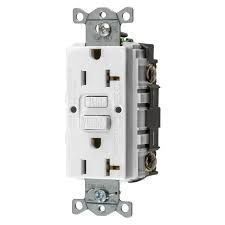 GFCI RECEPTACLE- 20 AMP, WHITE, HUBBELL