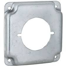 4&quot; SQUARE, EXPOSED WORK COVER, 30-50AMP RECEPTACLE, METALLIC, RACO