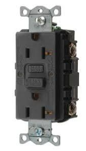 GFCI RECEPTACLE- 20 AMP, 125V, COMMERCIAL, SELF TEST,  BLACK, HUBBELL