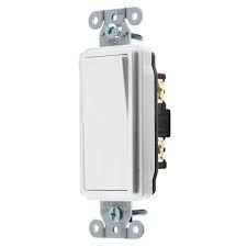 PADDLE SWITCH-  20 AMP, 1 POLE, WHITE, HUBBELL