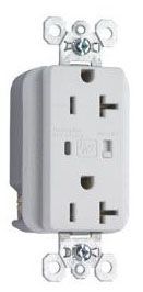 DUPLEX RECEPTACLE- 20 AMP, 2 POLE, TVSS, ALARM, WHITE, ISOLATED GROUND, PASS &amp; SEYMOUR