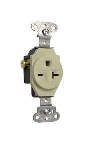 SINGLE RECEPTACLE- 20 AMP, HEAVY DUTY, SIDE WIRE, IVORY, PASS &amp; SEYMOUR