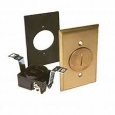 FLOOR BOX- 1 GANG, RECTANGULAR, BRASS PLATE AND RECEPTACLE, RACO