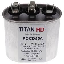 MOTOR RUN CAPACITOR  OVAL  370v  5mfd - TITAN HD