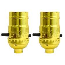 ROYAL DESIGNS LAMP SOCKET 250W LAMP HOLDER 3-WAY TURN POLISHED BRASS