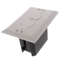 FLOOR BOX- NON-METALLIC, FOR INSTALLED FLOORS, FLIP LID, WHITE, ARLINGTON