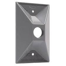 1G- RECTANGLE, WEATHERPROOF CLUSTER COVER, THREADED OUTLET, GRAY, HUBBELL,