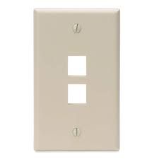 1G - 2-PORT, QUICKPORT WALLPLATE,  IVORY, LEVITON