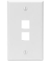 1G - 2-PORT, QUICKPORT WALLPLATE, WHITE, LEVITON