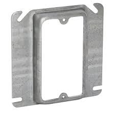 4&quot; SQUARE, COVER  1-DEVICE  5/8&quot; RAISED, METALLIC, RACO