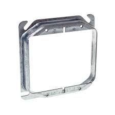 4&quot; SQUARE, COVER  2-DEVICE  5/8&quot; RAISED, METALLIC, RACO