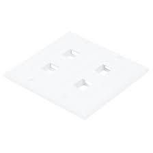 2G - 4-PORT, KEYSTONE WALL PLATE,  WHITE, MONOPRICE