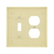 2G - COMBINATION WALL PLATE,1-TOGGLE 1-DUPLEX, IVORY, LEVITON