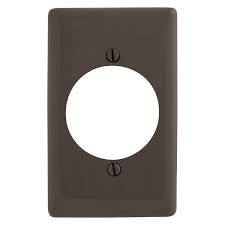 1G - 1-POWER OUTLET, CIRCLE, BROWN, HUBBELL