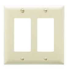2G - 2-DECORATIVE/ROCKER, WALL PLATE, IVORY, PASS &amp; SEYMOUR