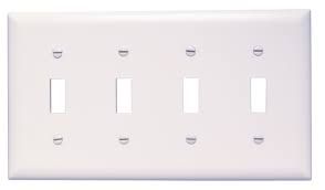 4G - 4-TOGGLE, WALL PLATE, WHITE, PASS &amp; SEYMOUR