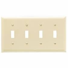 4G - 4-TOGGLE, WALL PLATE, IVORY, PASS &amp; SEYMOUR