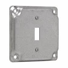 4&quot; SQUARE, 1-TOGGLE, RAISED 1/2&quot;, METALLIC, EATON