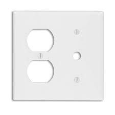 2G - COMBINATION PLATE, 1-DUPLEX 1-TELEPHONE/CABLE, .406-HOLE, WHITE, LEVITON
