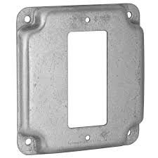 4&quot; SQUARE, EXPOSED WORK COVER, 1-GFCI, METALLIC, RACO