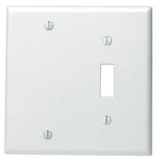 2G - COMBINATION PLATE, 1-TOGGLE 1-BLANK, WHITE, LEVITON