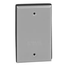 1G - RECTANGLE, WET LOCATION BLANK COVER PLATE WITH GASKET, RED DOT