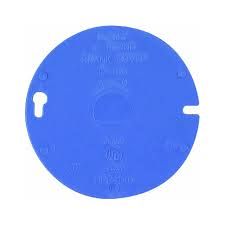 4&quot; ROUND, BLANK, NON-METALLIC, BOX COVER, BLUE, CARLON