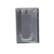 1G - WEATHERPROOF RECEPTACLE COVER, GFI, VERTICAL, SILVER, RED DOT
