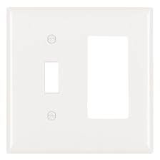 2G - COMBINATION  PLATE, 1-TOGGLE 1-DECORATIVE/ROCKER, WHITE, PASS &amp; SEYMOUR