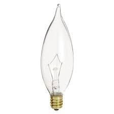 DECORATOR BULB - 60W, 130V, CLEAR, FLAME TIP, CANDLEABRA BASE, ALLURA