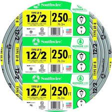 SOUTHWIRE- 12/2 GRAY SOLID COPPER UF-B WITH GROUND WIRE