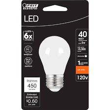 FEIT ELECTRIC LED 40W A15 FROSTED E26 BULB 2700K APPLIANCE 450  LUMEN