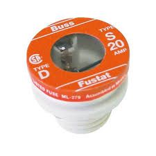 FUSE- BUSSMAN S SERIES 20 AMP PLUG FUSES (2/PACK) TYPE D