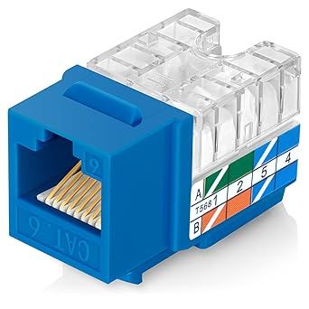 CAT6 RJ45 KEYSTONE JACKS CONNECTORS, BLUE, FEMALE